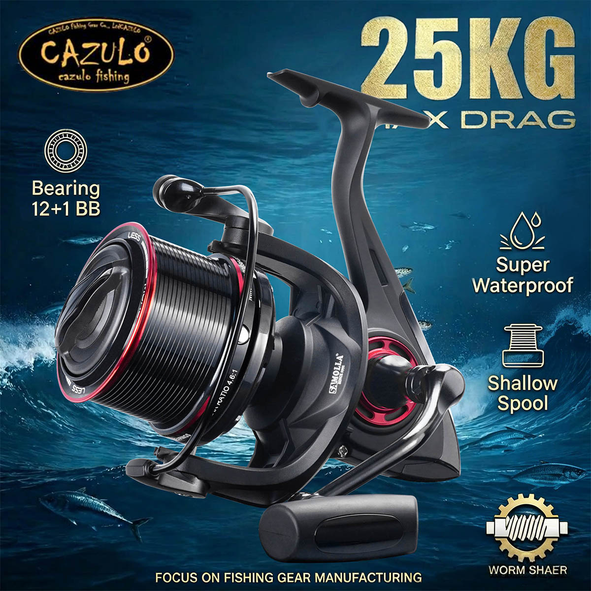 CAZULO Long Cast Spinning Reel - Surf Reel review and price